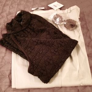 Lt Khaki Pant w/ top and sunglasses